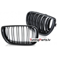 BMW E46 sedana/touringa (01-05) priekšējās restes, melnas/glancētas dubultās