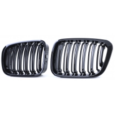 BMW E46 sedana/touringa (98-01) priekšējās restes, melnas / glancētas dubultās