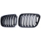 BMW E46 sedana/touringa (98-01) priekšējās restes, melnas / glancētas dubultās