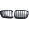 BMW E46 sedana/touringa (98-01) priekšējās restes, melnas / glancētas dubultās