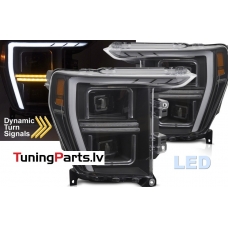 FORD F150 MK14 20-23 TUBE LIGHT LED Priekšējie lukturi, Melni