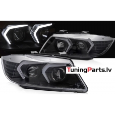 BMW E90/E91 (05-08) priekšējie lukturi, LED, melni