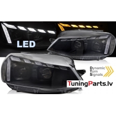 VW GOLF 7 17-19 LED priekšējie lukturi, LED dayline, DRL, Melni, dinamisks pagriezienu rādītājs