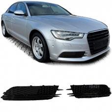 Audi A6 C7 11-14 without S-Line priekšējā bampera restes, melns/glancēts