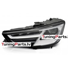 AUDI A4 B9 15-19 priekšējie lukturi, melni, xenona, TYC, Kreisā puse