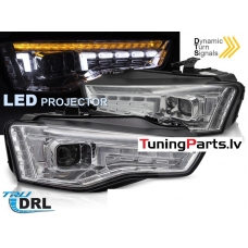 AUDI A5 (11-16) LED priekšējie lukturi, DRL, SEQ, hromēti, FULL LED (xenon)