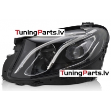 MERCEDES W213 16-19 LED priekšējie lukturi, melni, TYC, Kreisā puse