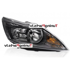 FORD FOCUS MK2 08-10 priekšējie lukturi, melni, TYC, Labā puse
