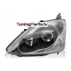 HONDA CIVIC 03-06 HATCHBACK priekšējie lukturi, melni, TYC, Kreisā puse