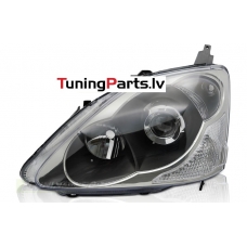 HONDA CIVIC 03-06 HATCHBACK priekšējie lukturi, melni, TYC, Kreisā puse