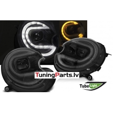MINI (COOPER) 06-14 TUBE LIGHT LED HID priekšējie lukturi, melni