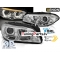 BMW F10/F11 10-13 priekšējie lukturi, 3D LED eņģeļ acis, hromēti, Xenona, DRL, SEQ