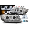 BMW E90/E91 (09-11) priekšējie lukturi, 3D LED eņģeļ acis, DRL, xenona, hromēti, AFS