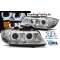 BMW E90/E91 (09-11) priekšējie lukturi, 3D LED eņģeļ acis, DRL, xenona, hromēti, AFS