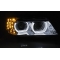 BMW E90/E91 (09-11) priekšējie lukturi, 3D LED eņģeļ acis, DRL, xenona, hromēti, AFS