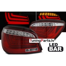 BMW E60 LCI 07-10 Aizmugurējie lukturi, Sarkani/Balti, LED BAR