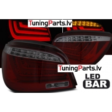 BMW E60 LCI 07-10 Aizmugurējie lukturi, Sarkani/Tonēti, LED BAR