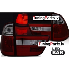 BMW X5 E53 aizmugurējie lukturi, Sarkani/Tonēti, LED BAR