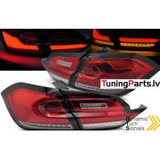 FORD FIESTA MK8 17-21 HATCHBACK aizmugurējie LED lukturi, SEQ, Sarkani/Balti