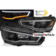 MITSUBISHI LANCER 8 08-16 TUBE Priekšējie lukturi, SEQ, Melni