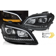 MERCEDES W164 ML M-CLASS 09-11 TUBE Priekšējie lukturi, SEQ, Melni