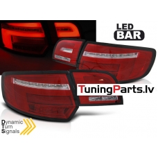AUDI A3 8P 5D 08-12 aizmugurējie LED lukturi, Sarkani/Balti, SEQ