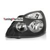 RENAULT CLIO II 06.01-09.05 priekšējie lukturi, melni, TYC, Kreisā puse