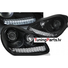 PORSCHE CAYENNE 02-06 HID XENON priekšējie LED Daylight lukturi, Melni