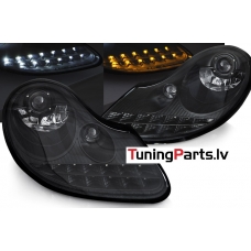 PORSCHE BOXSTER 96-04 /911 996 priekšējie LED Daylight lukturi, Melni Matēti