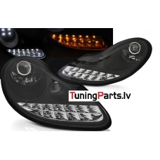 PORSCHE BOXSTER 96-04 /911 996 priekšējie LED Daylight lukturi, Melni