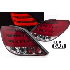 PEUGEOT 207 3D/5D 05.06-06.09 Aizmugurējie lukturi, Sarkani/Balti, LED BAR