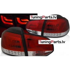 VW GOLF 6 10.08-12 aizmugurējie LED lukturi, Sarkani/Balti