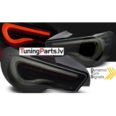 TOYOTA GT86 12-21 aizmugurējie LED lukturi, Melni/Tonēti BALTI, SEQ