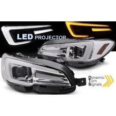 SUBARU WRX 14-22 LED Priekšējie lukturi, DRL, SEQ, Hromēti