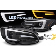 SUBARU WRX 14-22 LED Priekšējie lukturi, DRL, SEQ, Melni