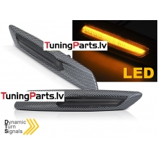 BMW F10/F11 (10-13) LED sānu pagriezieni, dinamiskie, tonēti, karbona