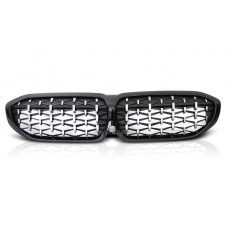 BMW G20/G21 (19-22) priekšējās restes Diamond Style melnas/glancētas/hromētas