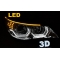BMW E60/E61 (03-07) priekšējie lukturi, 3D LED eņģeļacis, LED pagriezieni, hromēti