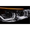 BMW E60/E61 (03-07) priekšējie lukturi, 3D LED eņģeļacis, LED pagriezieni, hromēti