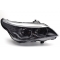 BMW E60/E61 (03-07) priekšējie lukturi, 3D LED eņģeļacis, LED pagriezieni, melni