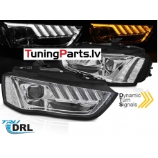 AUDI A4 B8 12-15 LED Priekšējie lukturi, DRL, SEQ, Hromēti