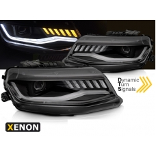 CHEVROLET CAMARO 16-18 HID XENON Priekšējie lukturi, DRL, SEQ, Melni