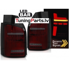 VW T6 15-19 OEM BULB aizmugurējie LED lukturi, SEQ, Sarkani/Tonēti