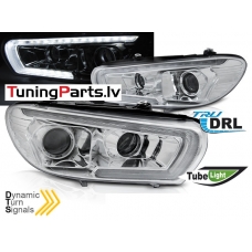 VW SCIROCCO 14-17 TUBE Priekšējie lukturi, DRL, SEQ, Hromēti
