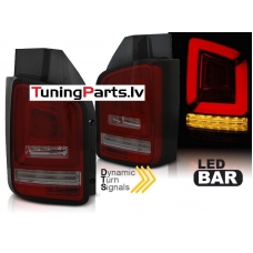 VW T6 15-19 TR Aizmugurējie LED lukturi, SEQ, Sarkani/Tonēti