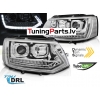 VW T5 2010-2015 LED Priekšējie lukturi, DRL, SEQ, Hromēti