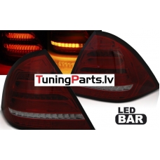 MERCEDES W203 SEDAN 00-04 izmugurējie LED lukturi SEQ, Sarkani/Tonēti