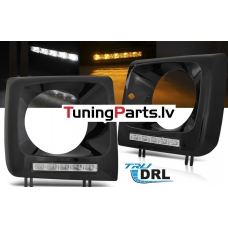 MERCEDES W461,W463 01-12 priekšējie lukturi, LED dayline, DRL, Melni