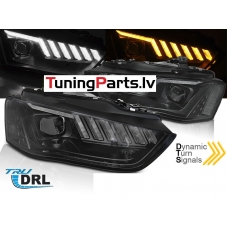 AUDI A4 B8 12-15 LED Priekšējie lukturi, DRL, SEQ, Melni