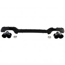 BMW G20/G21 (19-22) 318i, 320i, 320e, 320d M-tech / M-performance aizmugurējā bampera difuzors melns/glancēts + izpūtēja uzgaļi melni